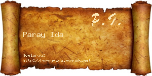 Paray Ida névjegykártya
